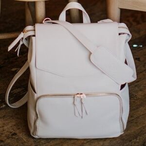 Rori & Rose Mom Diaper Backpack Wet Dry Bag & Stroller Straps Cream/Gold 15"